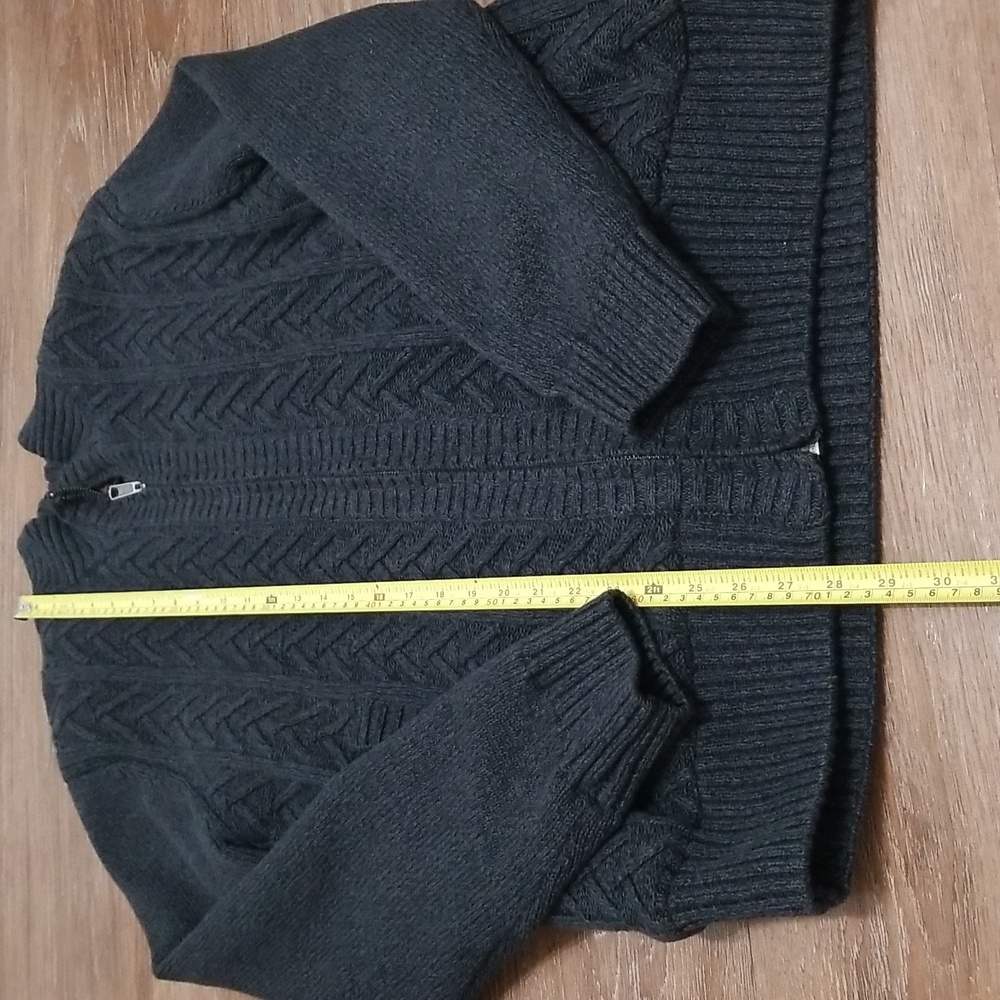 (M) IKE BEHAR Fleece Lined Cable Knit 100% Cotton Knit Sweater Eclectic Grandpa - Picture 6 of 9